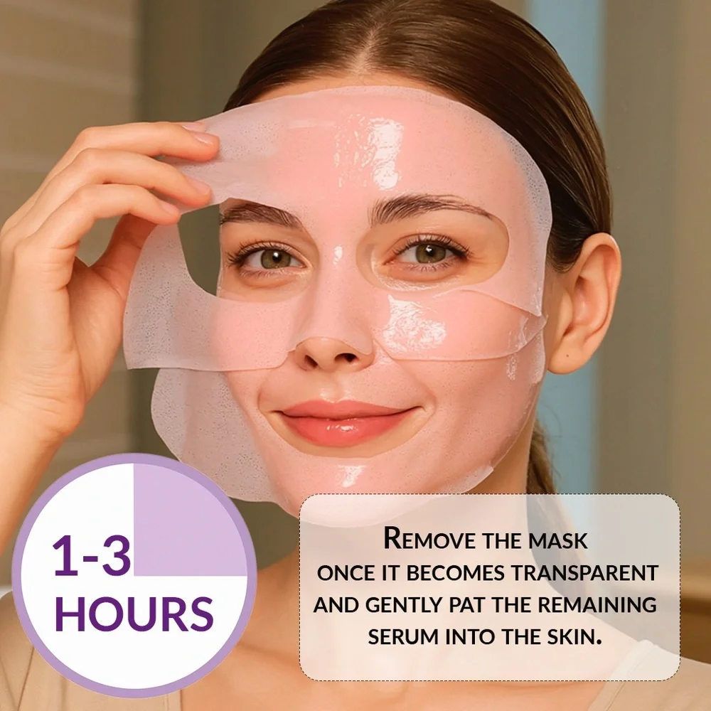 PDRN Pink Collagen Hydrogel Face Masks 12 Pack Sodium DNA Glass Skin VOBIKO Set